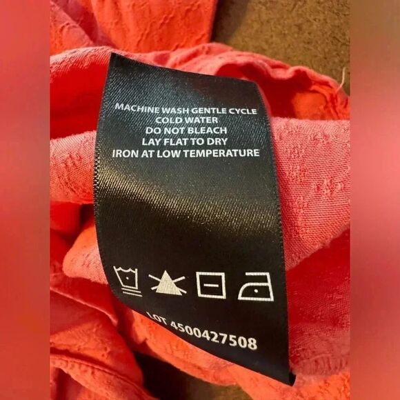 Buffalo David Bitton Front Tie Top | Coral Color | Size Medium - Picture 7 of 10